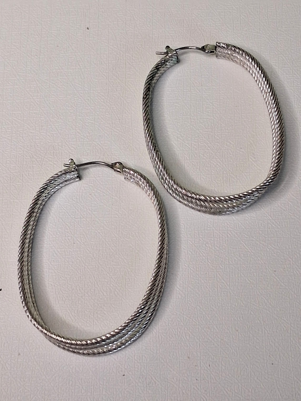 Silver Twisted Hoop Earrings - Women Jewelry